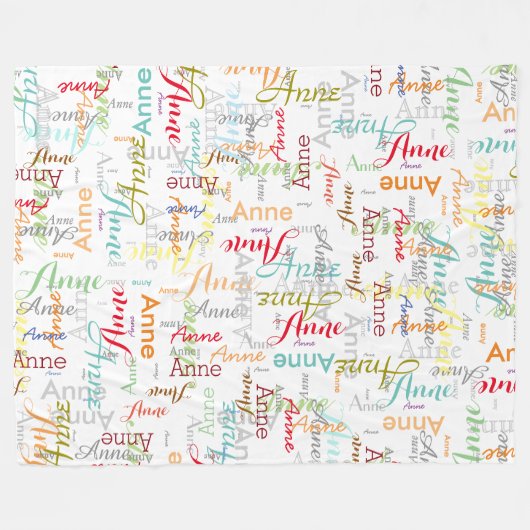 Couverture Polaire Noms colorés personnalisés répétés partout (Devant (Horizontal))