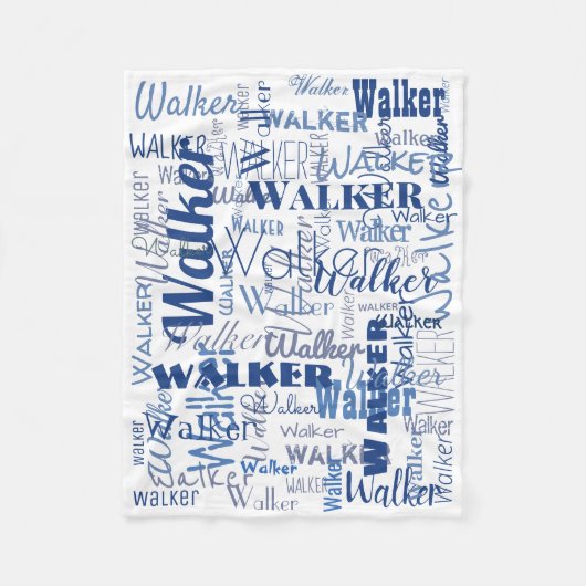 Couverture Polaire Noms de longueur moyenne Motif Bleu et blanc Bébé (Devant)