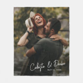 Couverture Polaire Noms de script modernes couples photo mariage (Devant)