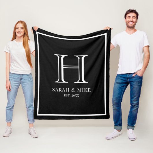 Couverture Polaire Noms des couples de Mariages noirs et blancs Monog (En situation)