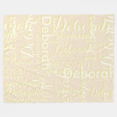 Couverture Polaire Noms d'ivoire sur Champagne Style intemporel (Devant (Horizontal))