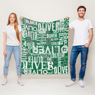 Couverture Polaire Noms en détresse répliqués sur le vert moderne