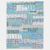 Couverture Polaire Noms en nuances de bleu côtier avec ombre gris (Devant)