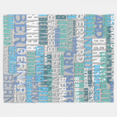 Couverture Polaire Noms en nuances de bleu côtier avec ombre gris (Devant (Horizontal))