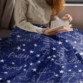 Couverture Polaire Noms et étoiles partout sur Typographie Bleu