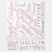 Couverture Polaire Noms et mots d'amour personnalisés 'n amitié' (Devant)