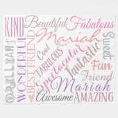 Couverture Polaire Noms et mots d'amour personnalisés 'n amitié' (Devant (Horizontal))