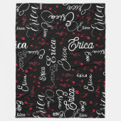 Couverture Polaire Noms et notes musicales assorties sur tout le noir (Devant)