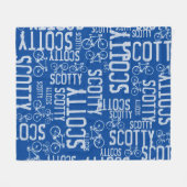 Couverture Polaire Noms et vélos personnalisés typographiques bleu (Devant (Horizontal))