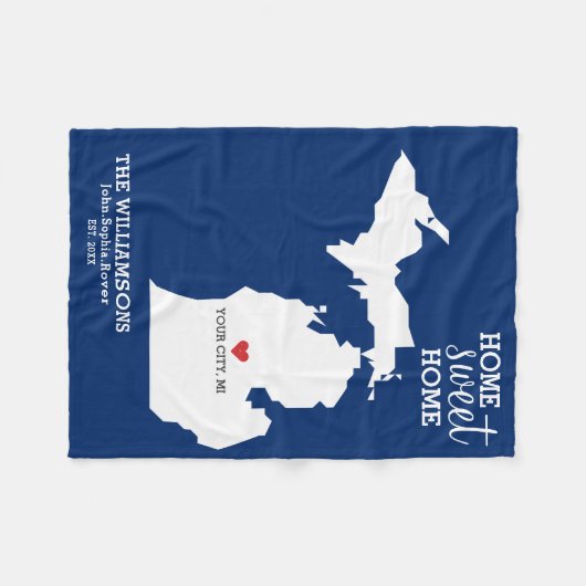 Couverture Polaire Noms faits sur commande de carte d'État du (Devant (Horizontal))