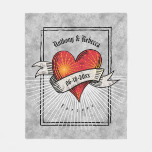 Couverture Polaire Noms modernes des couples du coeur rouge