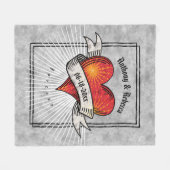 Couverture Polaire Noms modernes des couples du coeur rouge (Devant (Horizontal))