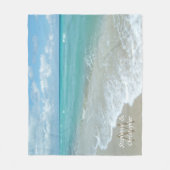 Couverture Polaire Noms Monogrammes de mariage Aqua Beach personnalis (Devant)