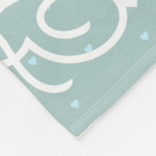 Couverture Polaire Noms personnalisés Coeurs Romantique bleu omniprés (Coin)