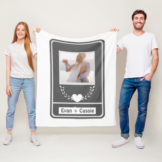 Couverture Polaire Noms photo de l'ÉLÉGANT Mariage Couple (En situation)