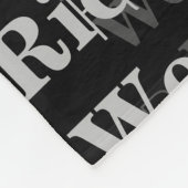 Couverture Polaire Noms répétés en tout-sur-impression Noir et blanc  (Coin)