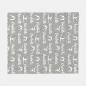 Couverture Polaire Noms répétés Gymnastique Gray Fleece Blanket (Devant (Horizontal))