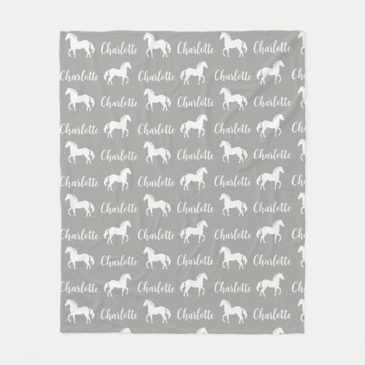 Couverture Polaire Noms répétés Horse Grey Simple Fleece Blanket (Devant)