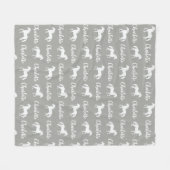 Couverture Polaire Noms répétés Horse Grey Simple Fleece Blanket (Devant (Horizontal))