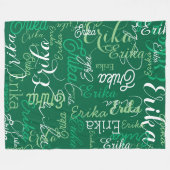 Couverture Polaire Noms répétés partout Emerald Green (Devant (Horizontal))