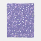 Couverture Polaire Noms répétés Stars Speckled Périwinkle (Devant)