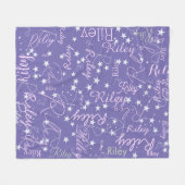Couverture Polaire Noms répétés Stars Speckled Périwinkle (Devant (Horizontal))