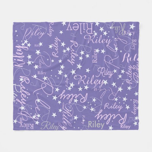 Couverture Polaire Noms répétés Stars Speckled Périwinkle (Devant (Horizontal))