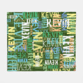 Couverture Polaire Noms répliqués couleur Motif Typographie verte (Devant (Horizontal))