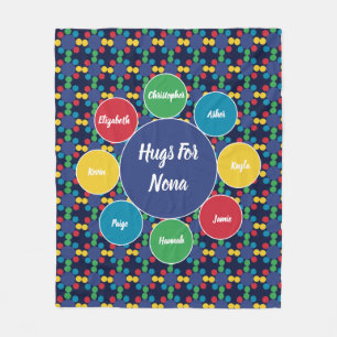 Couverture Polaire Nona Grandma Grandchildren Family Hugues Monogramm