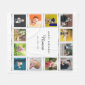 Couverture Polaire Nonna Anniversaire Photo Collage Modèle Blanc (Devant (Horizontal))
