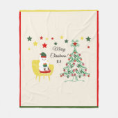 Couverture Polaire Nordique hiver Rouge blanc mignonne Ours Joyeux No (Devant)