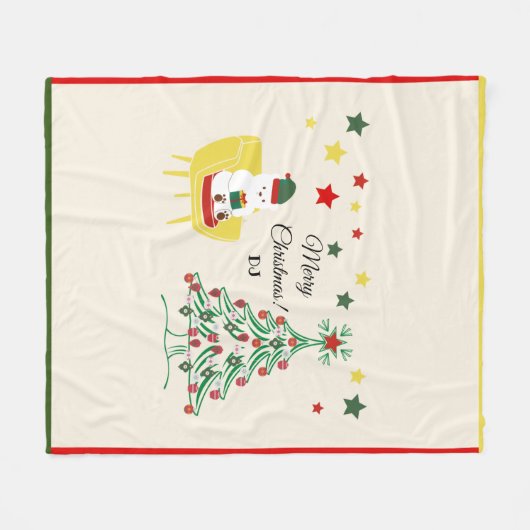 Couverture Polaire Nordique hiver Rouge blanc mignonne Ours Joyeux No (Devant (Horizontal))