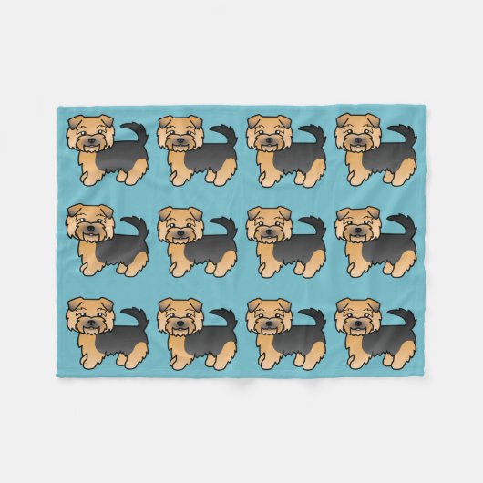 Couverture Polaire Norfolk Terrier noir et feu (Devant (Horizontal))