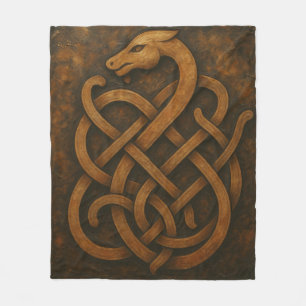 Couverture Polaire Norse Wolf Sigil - Viking Rune Art sur pierre noir