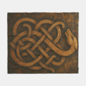 Couverture Polaire Norse Wolf Sigil - Viking Rune Art sur pierre noir (Devant (Horizontal))