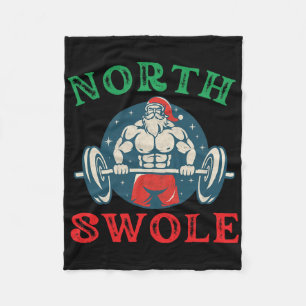 Couverture Polaire North Swole Funny Muscle Père Noël Carrosserie de
