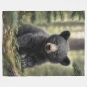 Couverture Polaire North Woods Little Black Bear Cub Blanche polaire (Devant (Horizontal))