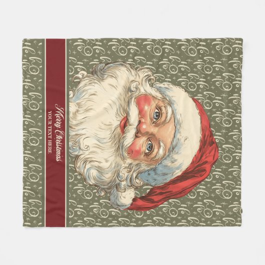 Couverture Polaire Nostalgale Santa Claus lance avec l'aspect classiq (Devant (Horizontal))
