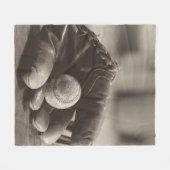 Couverture Polaire Nostalgie du baseball - Mitt et Baseball (Devant (Horizontal))