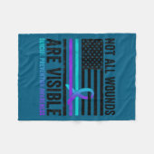 Couverture Polaire Not All Wounds Are Visible American Flag Suicide P (Devant (Horizontal))