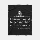 Couverture Polaire Not Bound To Please Shakespeare Quote Shirt Theate (Devant)