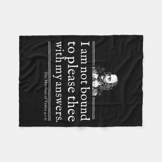 Couverture Polaire Not Bound To Please Shakespeare Quote Shirt Theate (Devant (Horizontal))