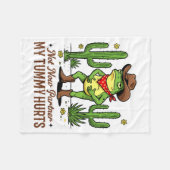 Couverture Polaire Not Now Partner My Tummy Hurts Funny Cowboy Frog M (Devant (Horizontal))