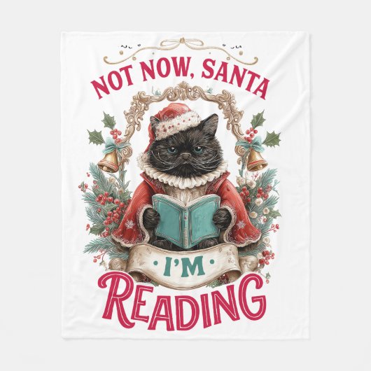 Couverture Polaire Not Now Santa I'm Reading  (Devant)