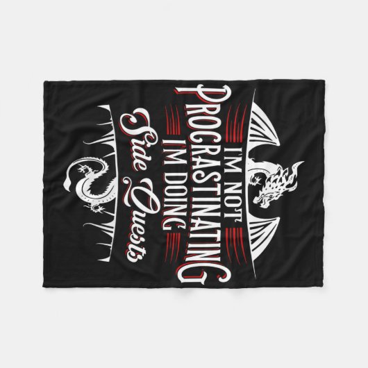 Couverture Polaire Not Procrastinating Side Quests Funny Rpg Gamer Dr (Devant (Horizontal))