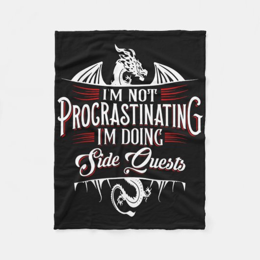 Couverture Polaire Not Procrastinating Side Quests Funny Rpg Gamer Dr (Devant)