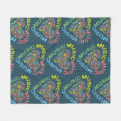 Couverture Polaire Notes cardiaques du texte de musique (Devant (Horizontal))