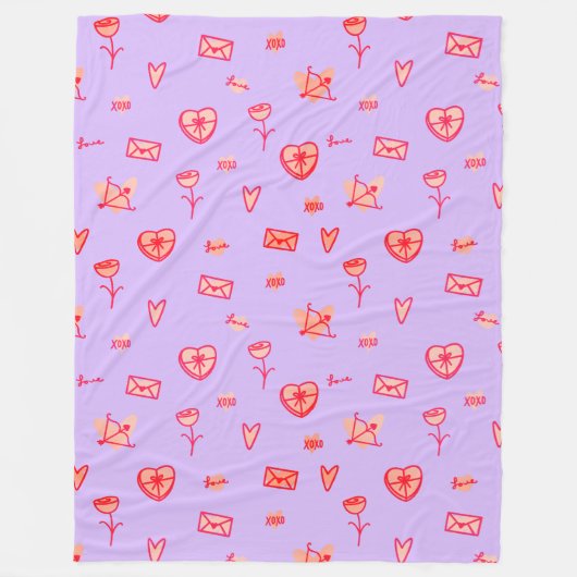 Couverture Polaire Notes d'amour et douceurs de la Saint-Valentin (Devant)
