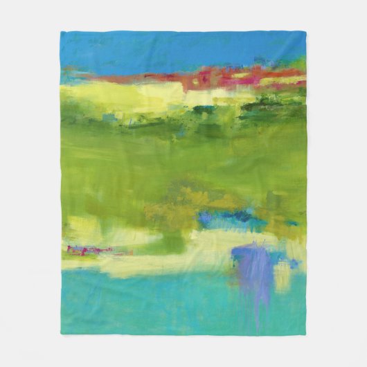 Couverture Polaire Notes de champ - Art vert Abstrait (Devant)