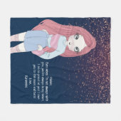 Couverture Polaire Notes de lettres personnalisées Cadeaux pour fille (Devant (Horizontal))